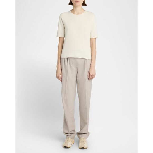 The Row Ipar Top in Pale Green Small Womens Cashmere SHort Sleeve Sweater - Picture 12 of 13